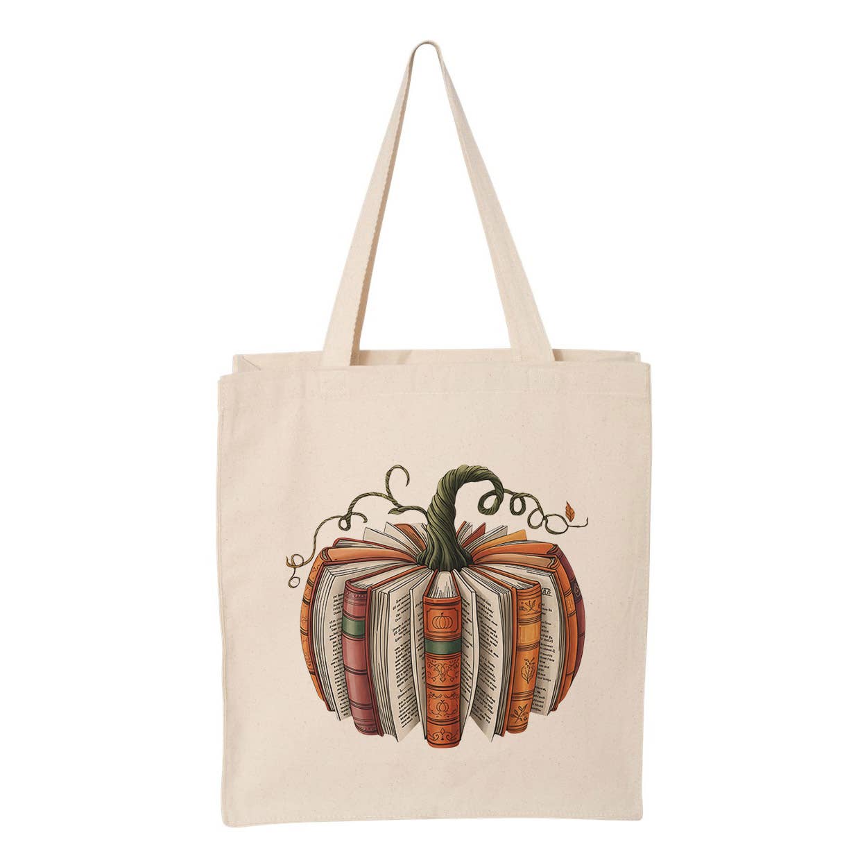 Fall Book Pumpkin Tote Bag
