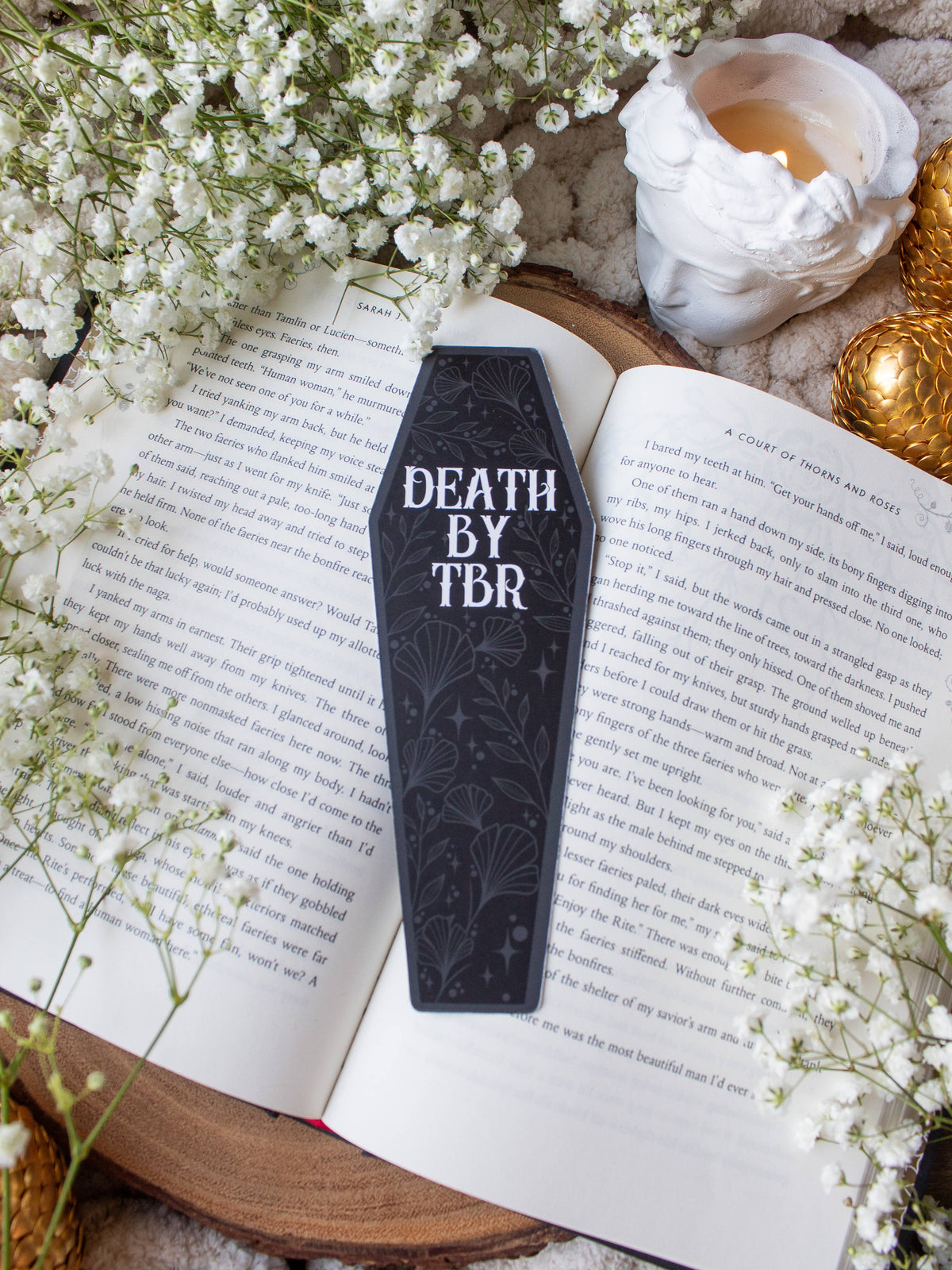Death By TBR Halloween Coffin Die-Cut Bookmark