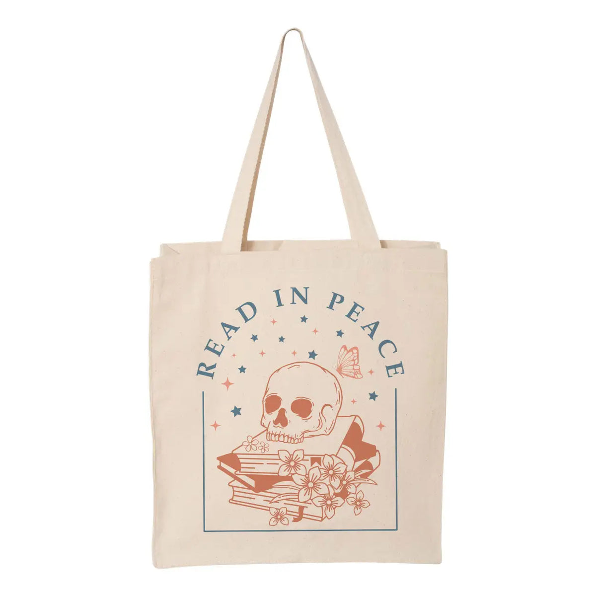 Skeleton Read In Peace Tote Bag