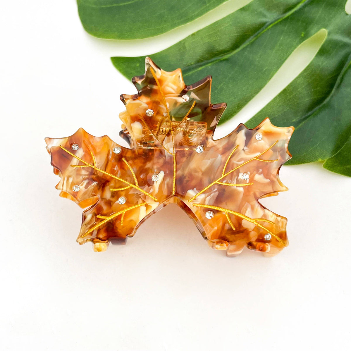 Acetate Red Maple Leaf Hair Claw Clip