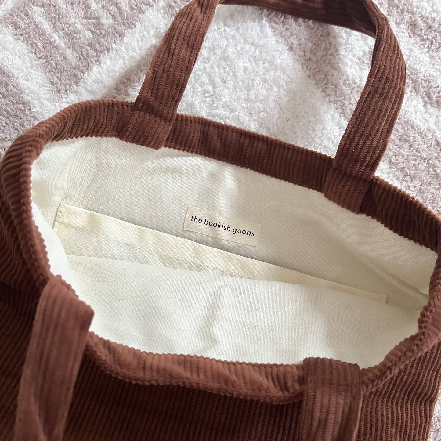 Mini Corduroy Tote: Chocolate