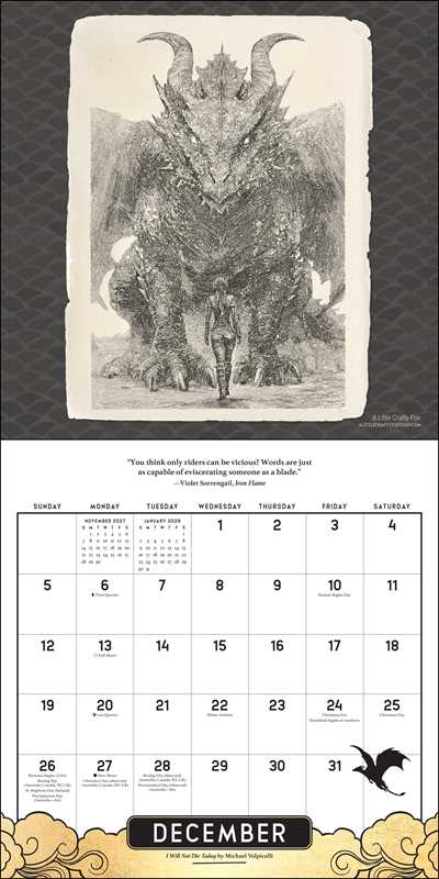 Fourth Wing Officially Licensed Fan Art 2027 Wall Calendar by Entangled – photo 6