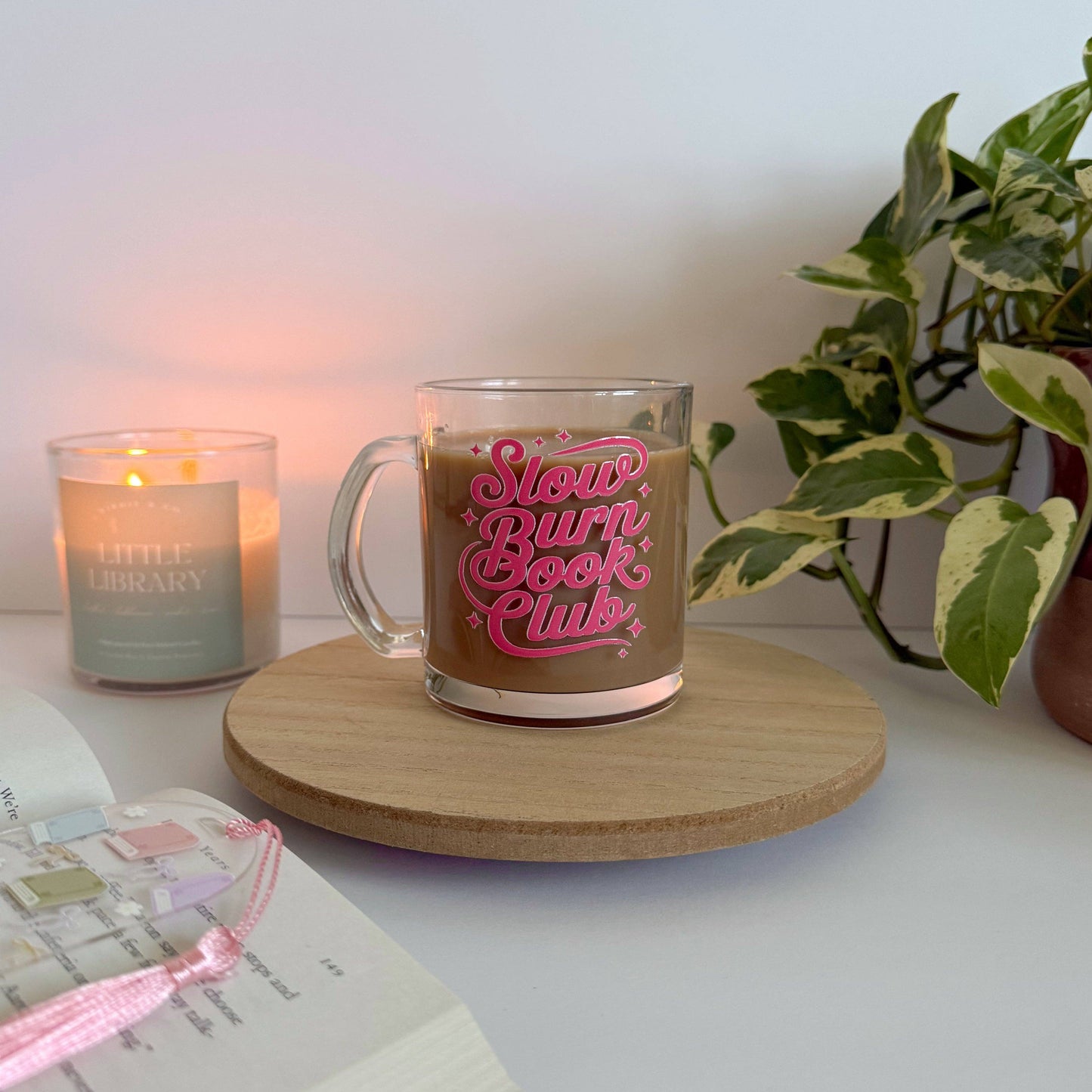 Slow Burn Book Club Bookish Glass Mug