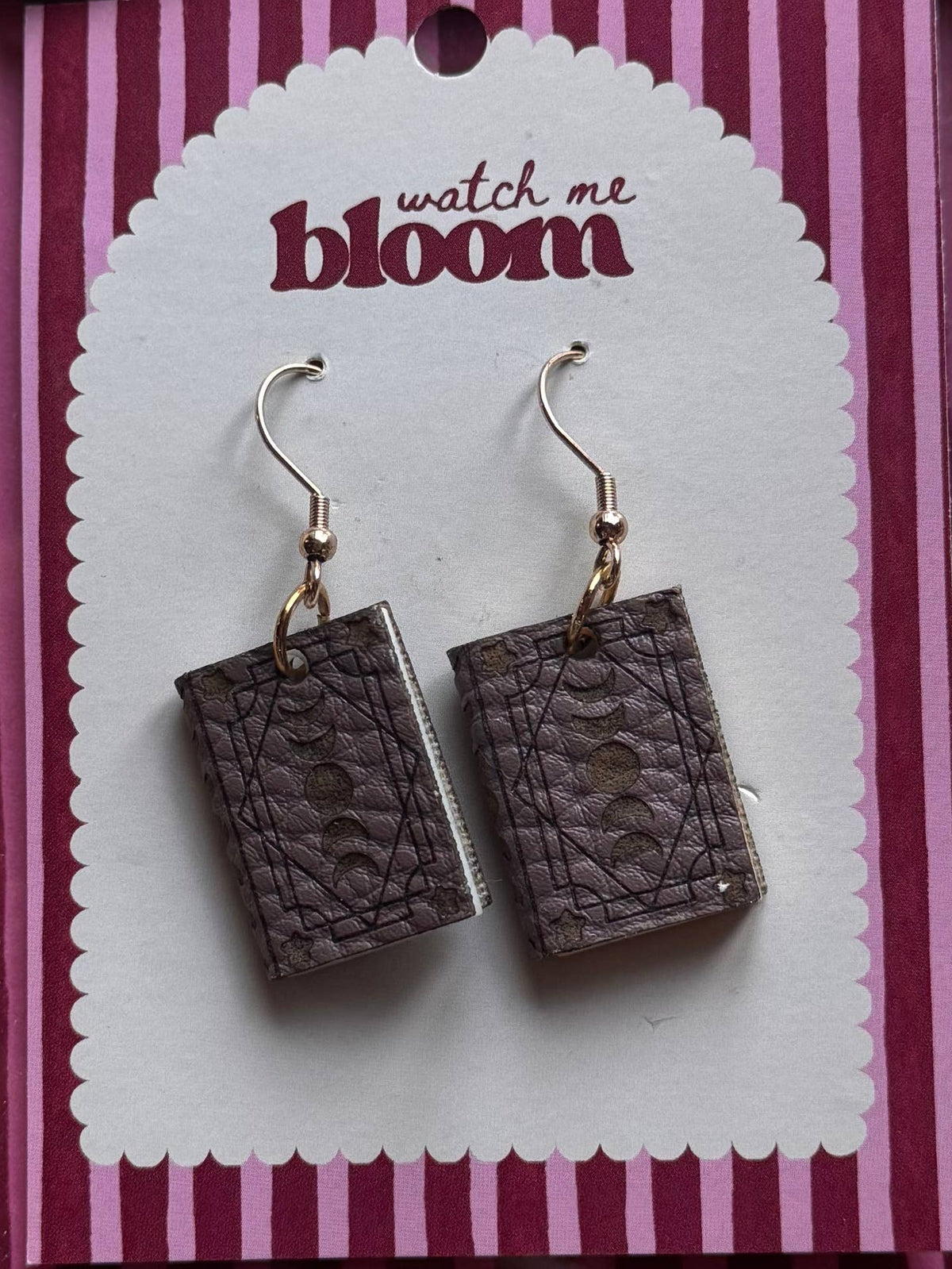 Leather Book Earrings