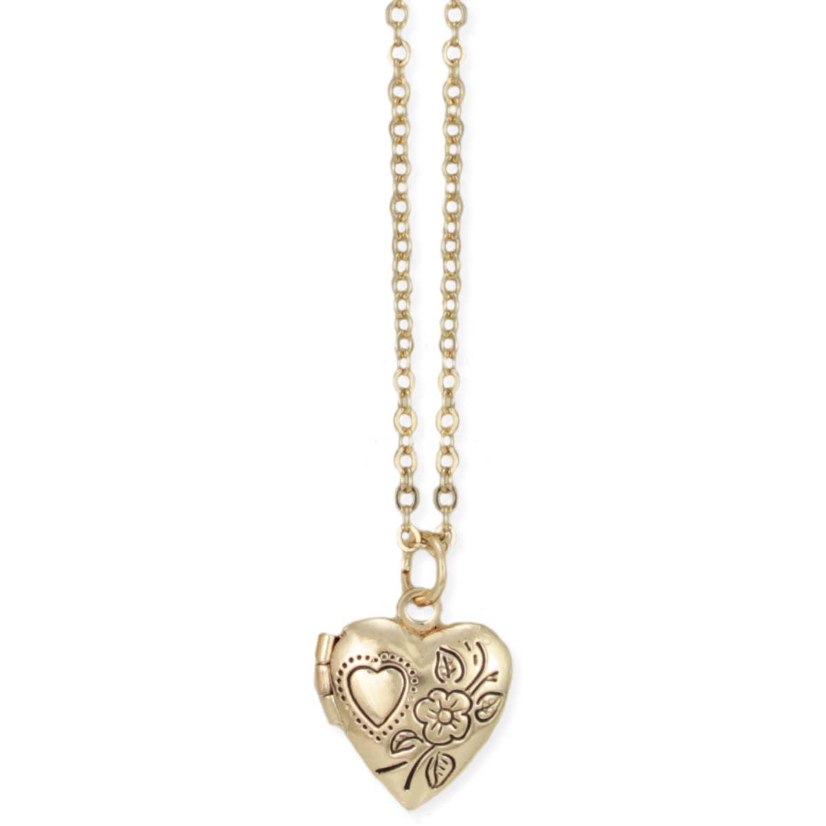 A Little Love Tiny Gold Heart Locket Necklace