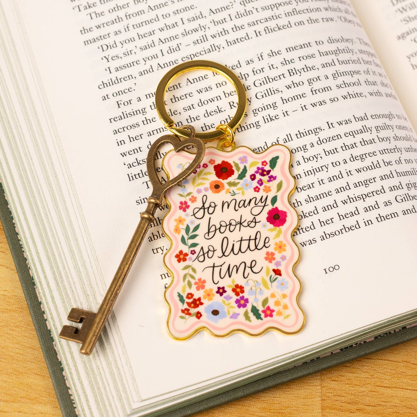 Metal Enamel Keychain: So Many Books
