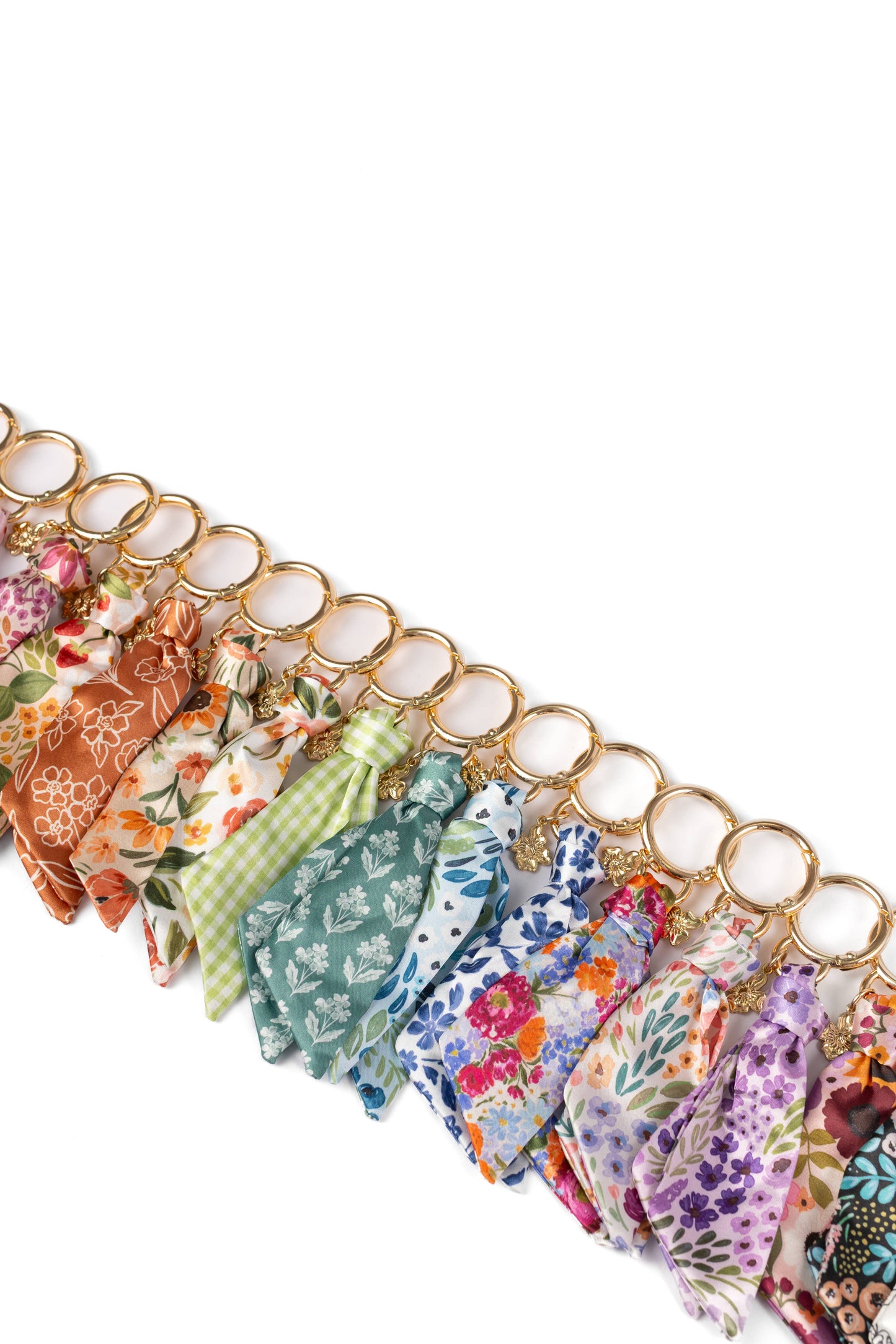 Floral Satin Keychain: Strawberry Patch