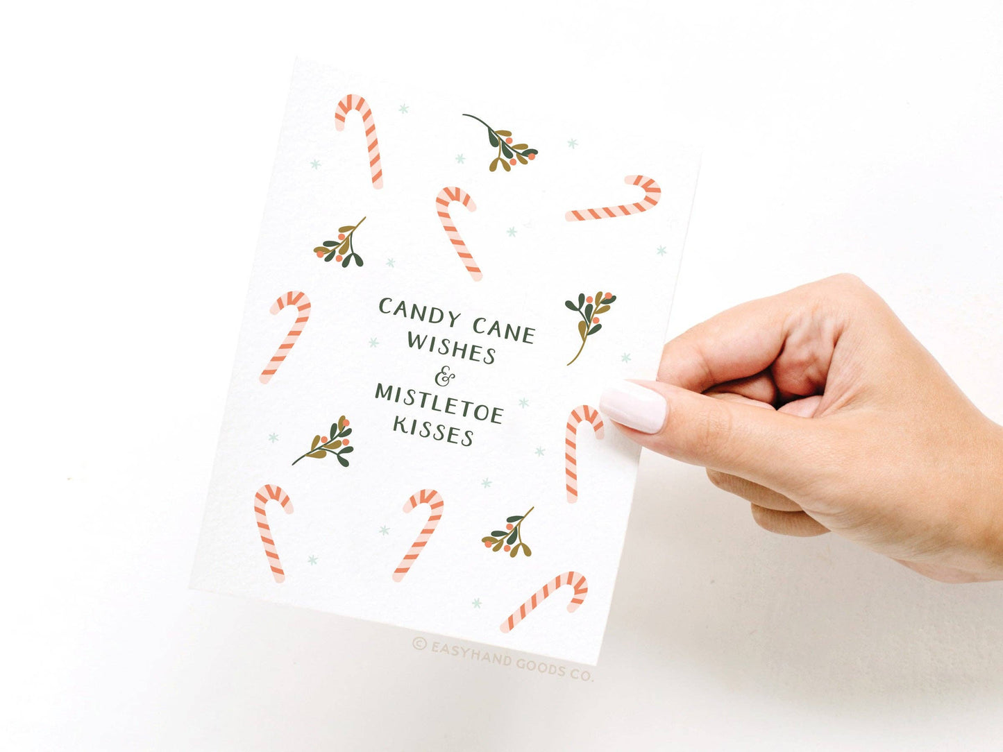 Candy Cane Wishes & Mistletoe Kisses Greeting Card