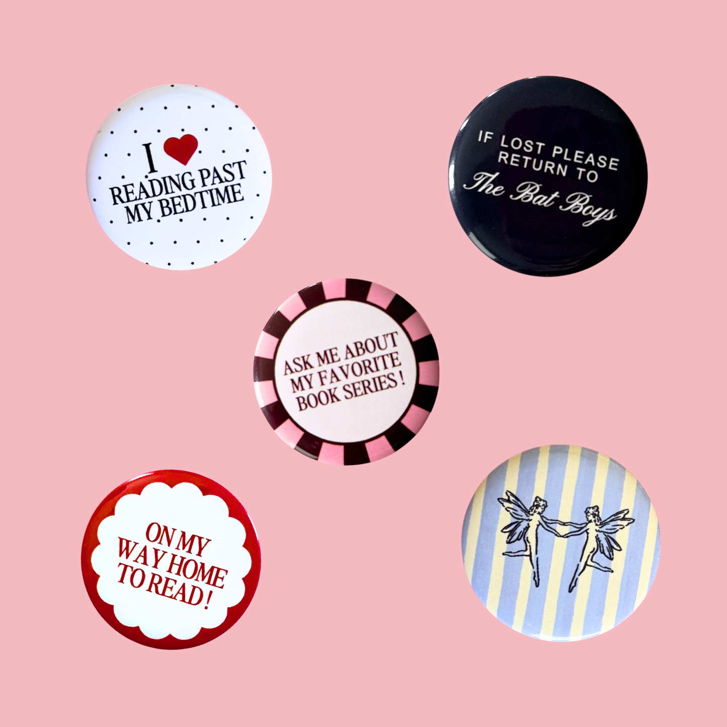 Bookish Button Pin | Metal Pinback Buttons: Ask Me About My Favorite Series