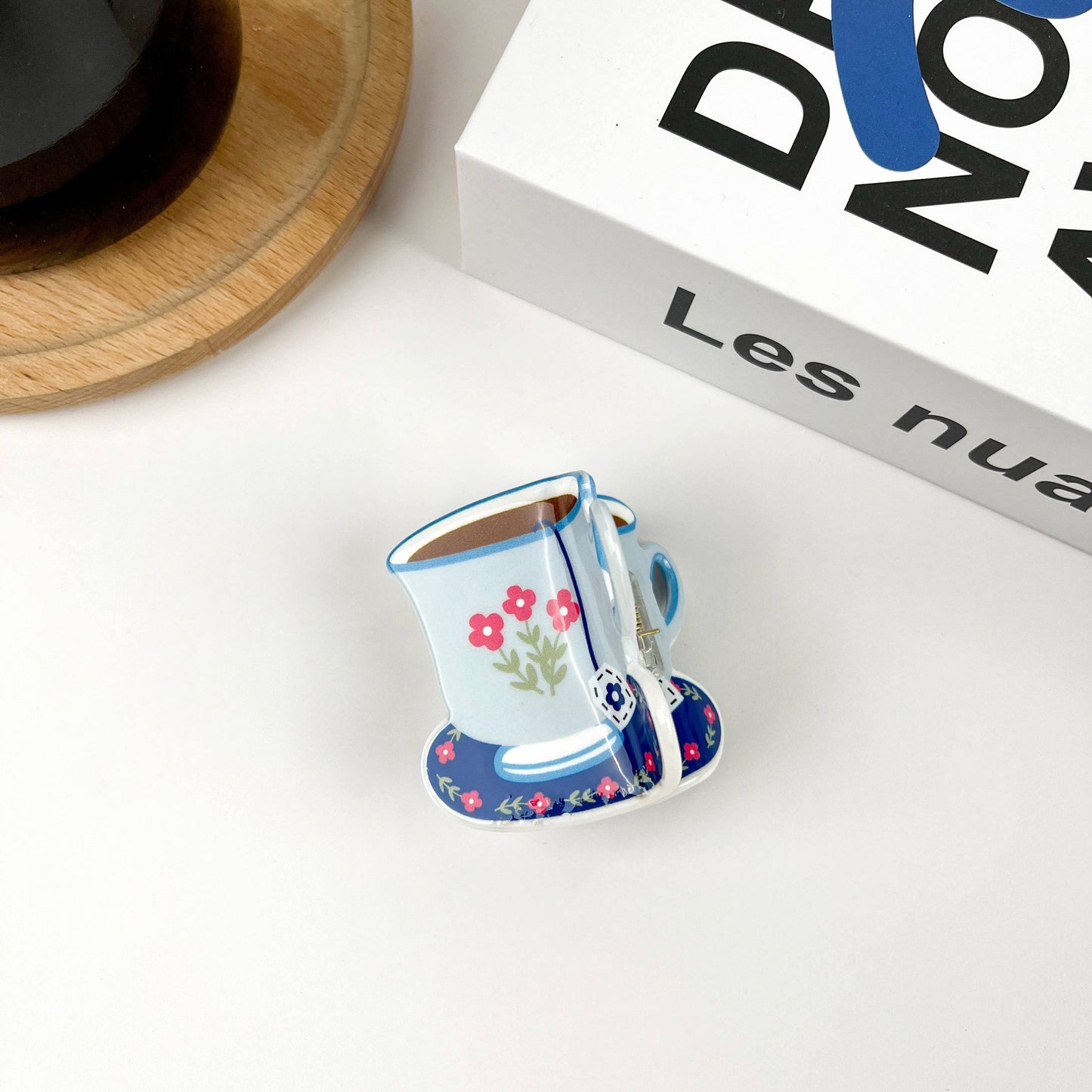 Tea Cup Hair Clip: Blue