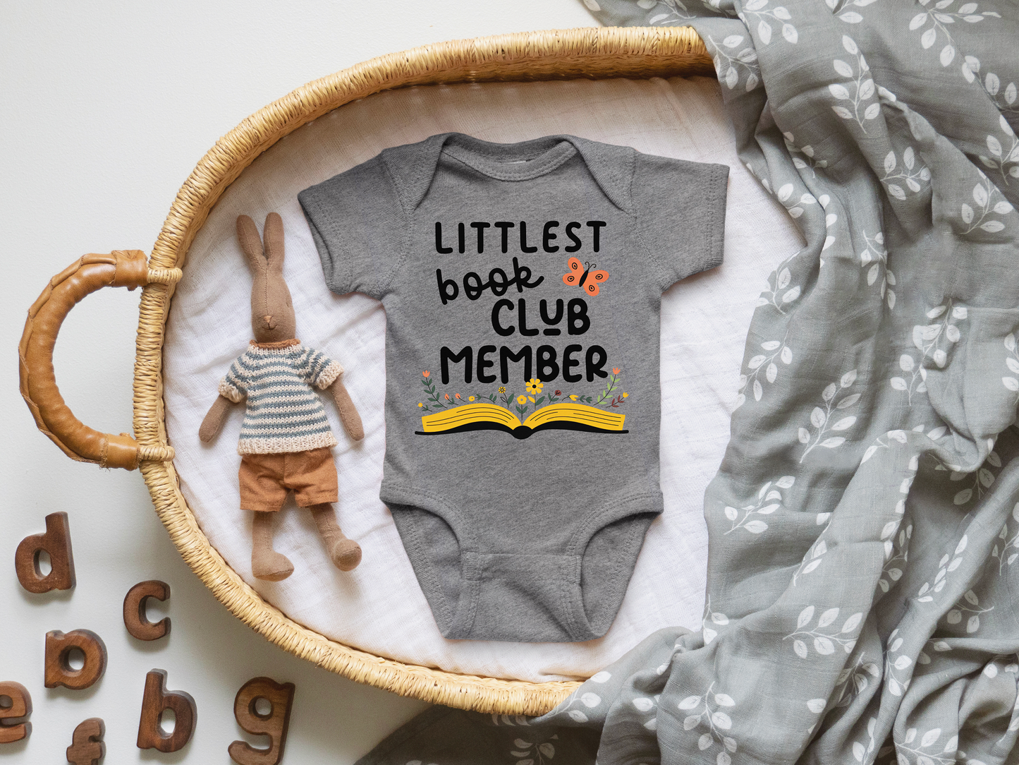 Littelest Book Club Member Nerdy Baby Onesie©: Natural / 12 months