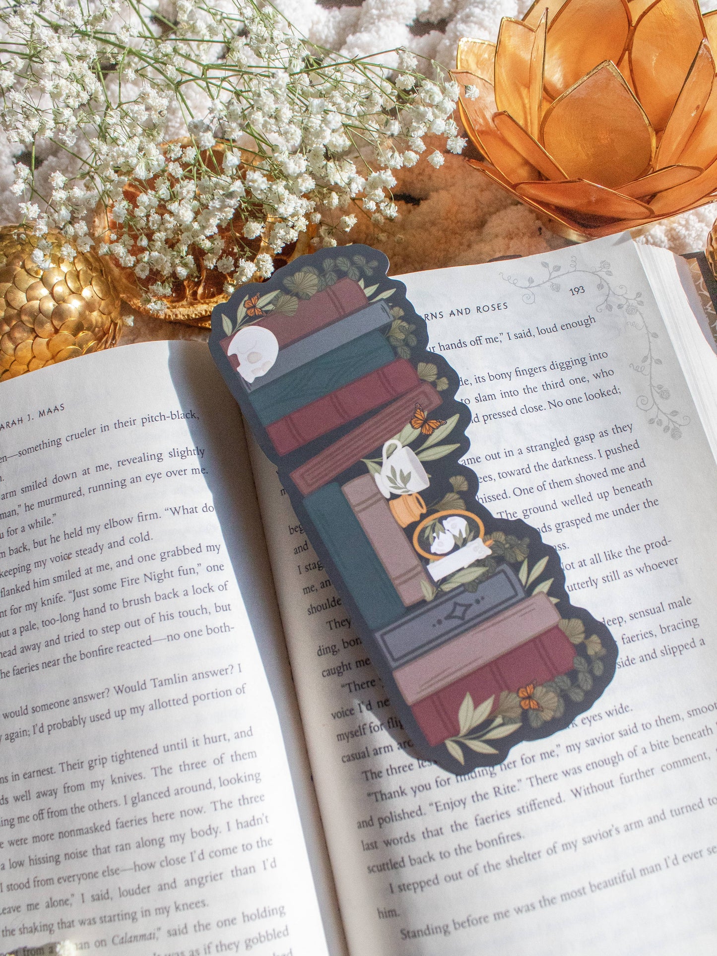Dark Academia Bookshelf Die-Cut Bookmark