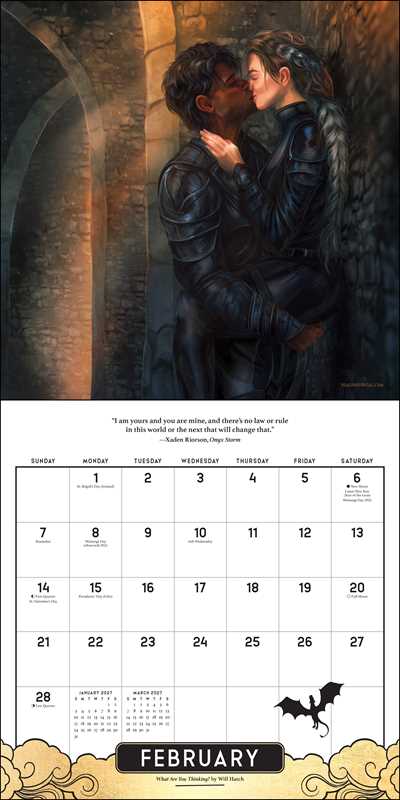 Fourth Wing Officially Licensed Fan Art 2027 Wall Calendar by Entangled – photo 2