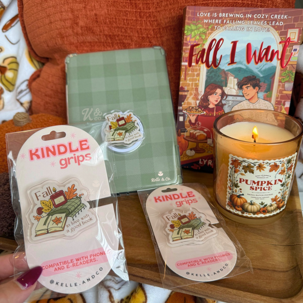 Fall books kindle grip, bookish gifts, pumpkins, kindle Grip: Make it Magsafe