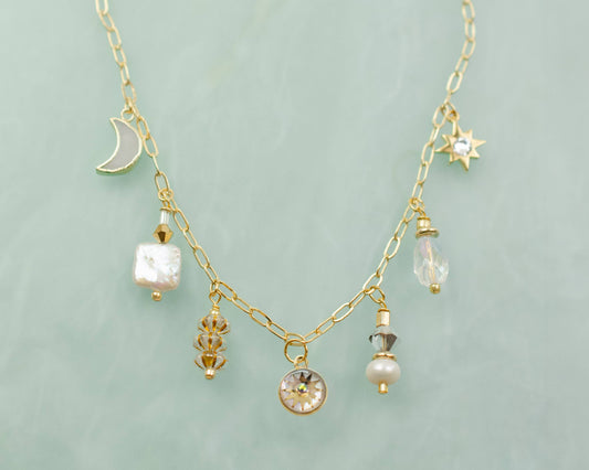 Apollo Pearl Zodiac Charm Necklace