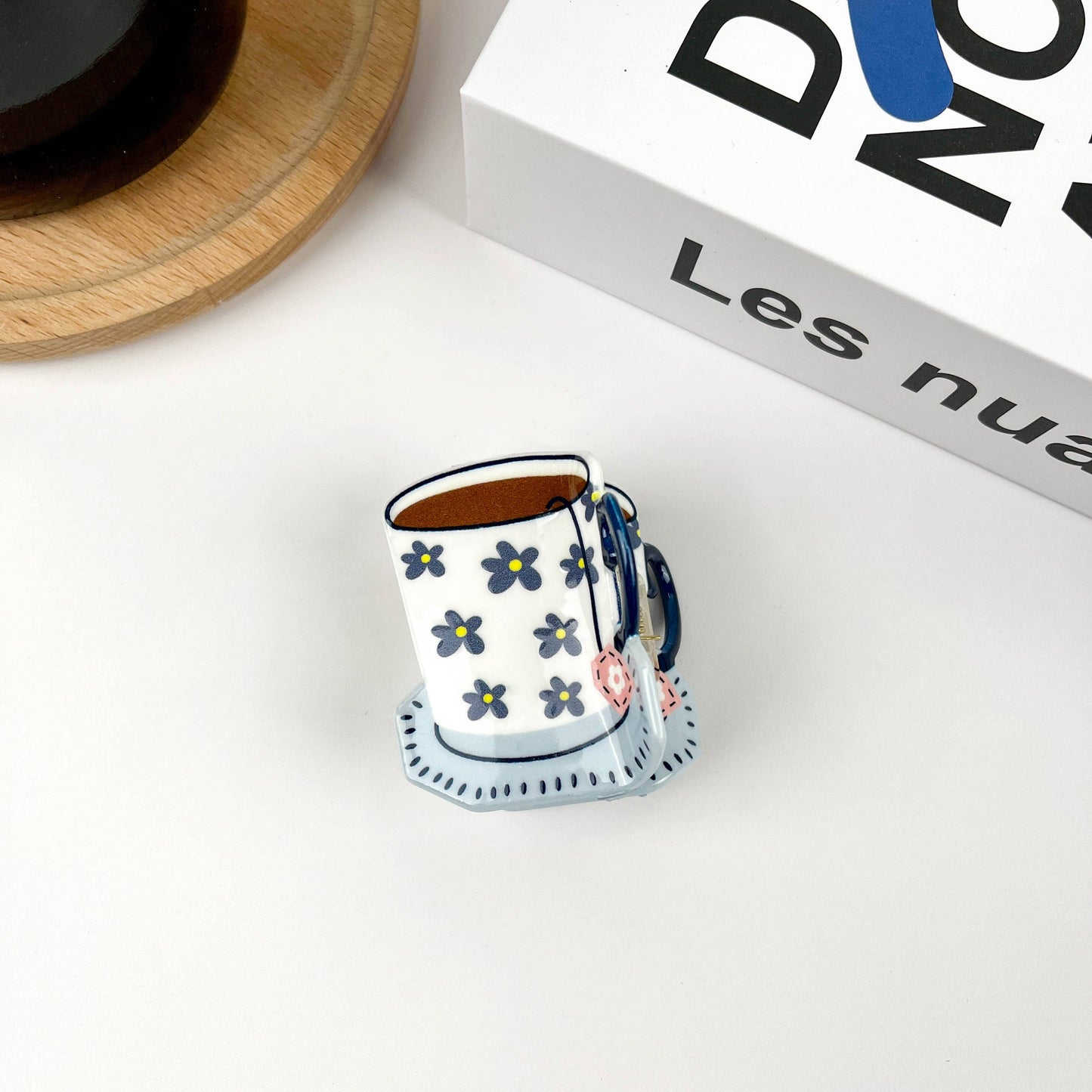 Tea Cup Hair Clip: White