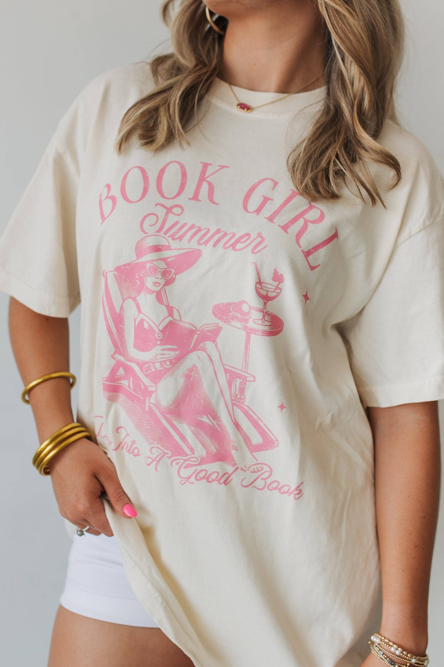 Book Girl Summer | Comfort Colors Graphic Tee: Beige / Medium