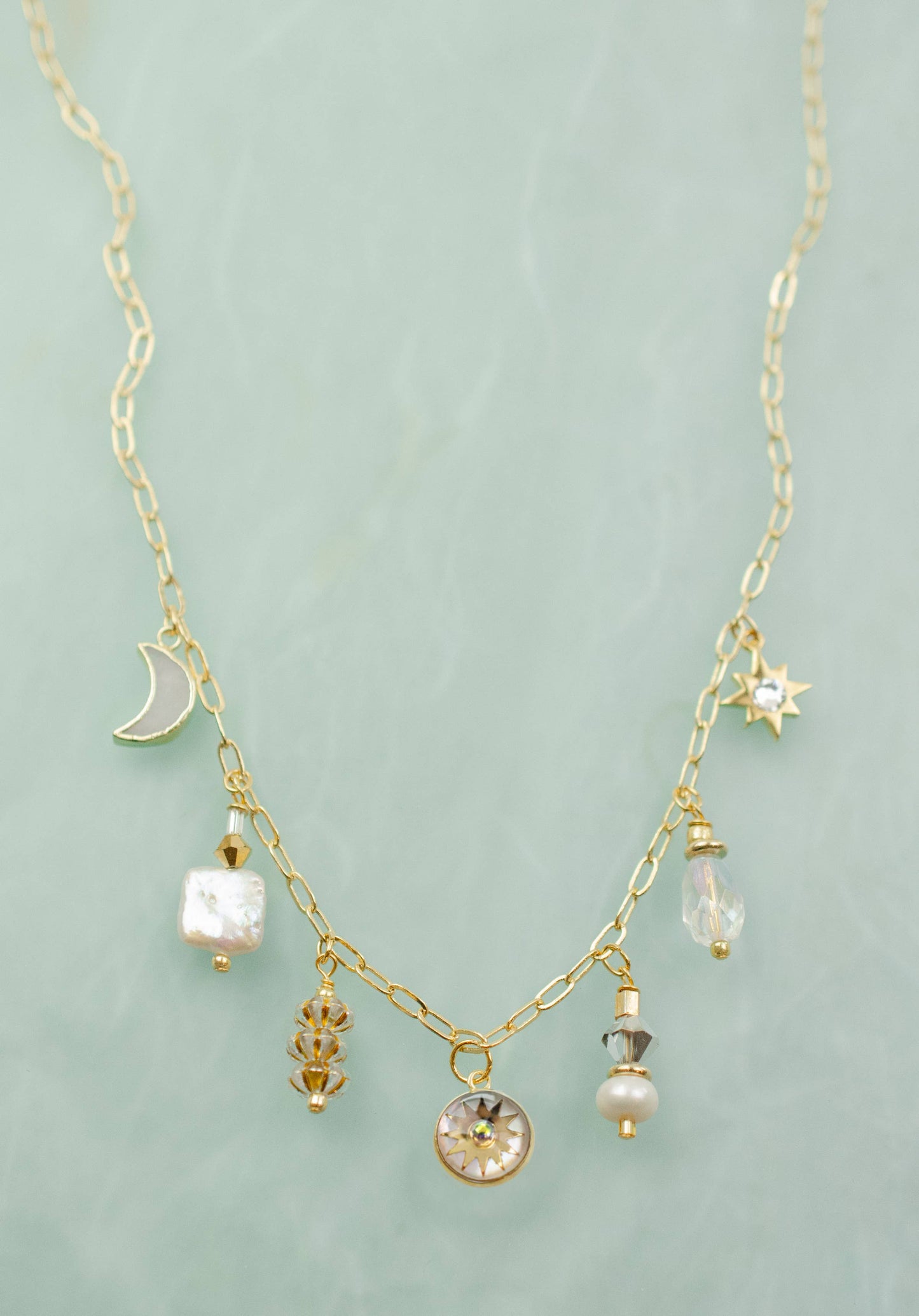 Apollo Pearl Zodiac Charm  Necklace