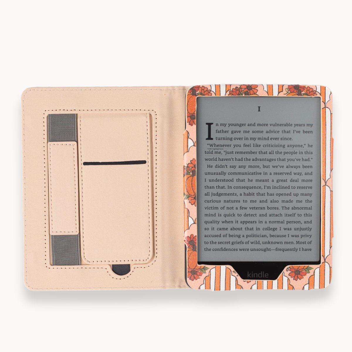 Pumpkin Stripes Kindle Case
