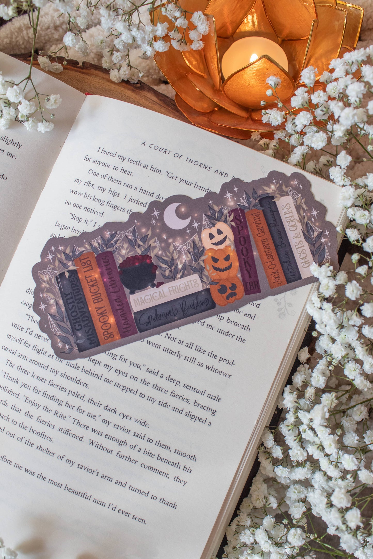 Spooky Cute Halloween Bookshelf Die-Cut Bookmark