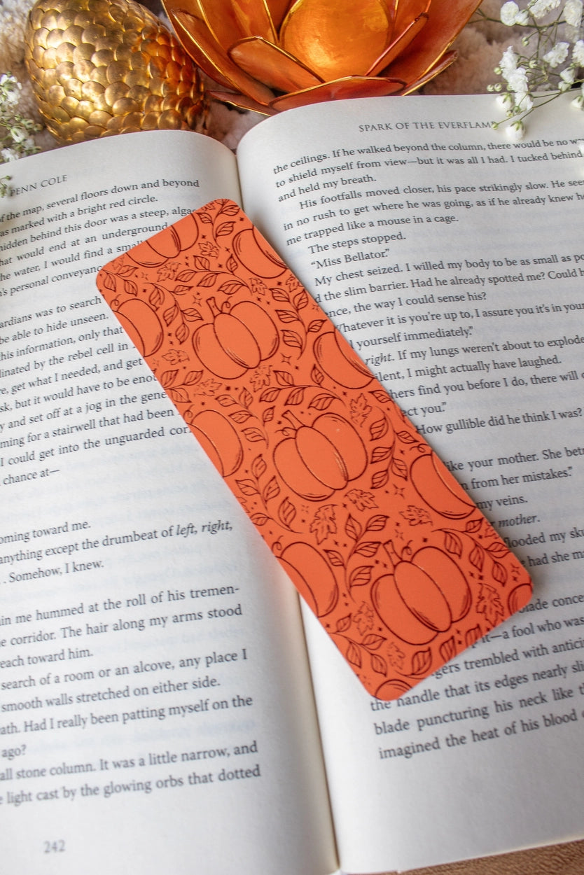 Autumn Pumpkin Spice Fall Foil Bookmark