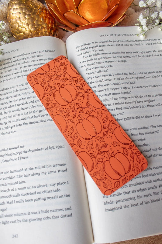 Autumn Pumpkin Spice Fall Foil Bookmark