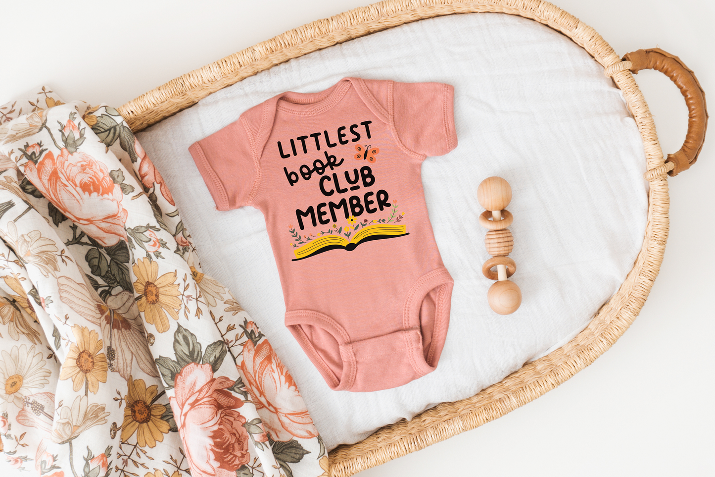 Littelest Book Club Member Nerdy Baby Onesie©: Natural / 6 months