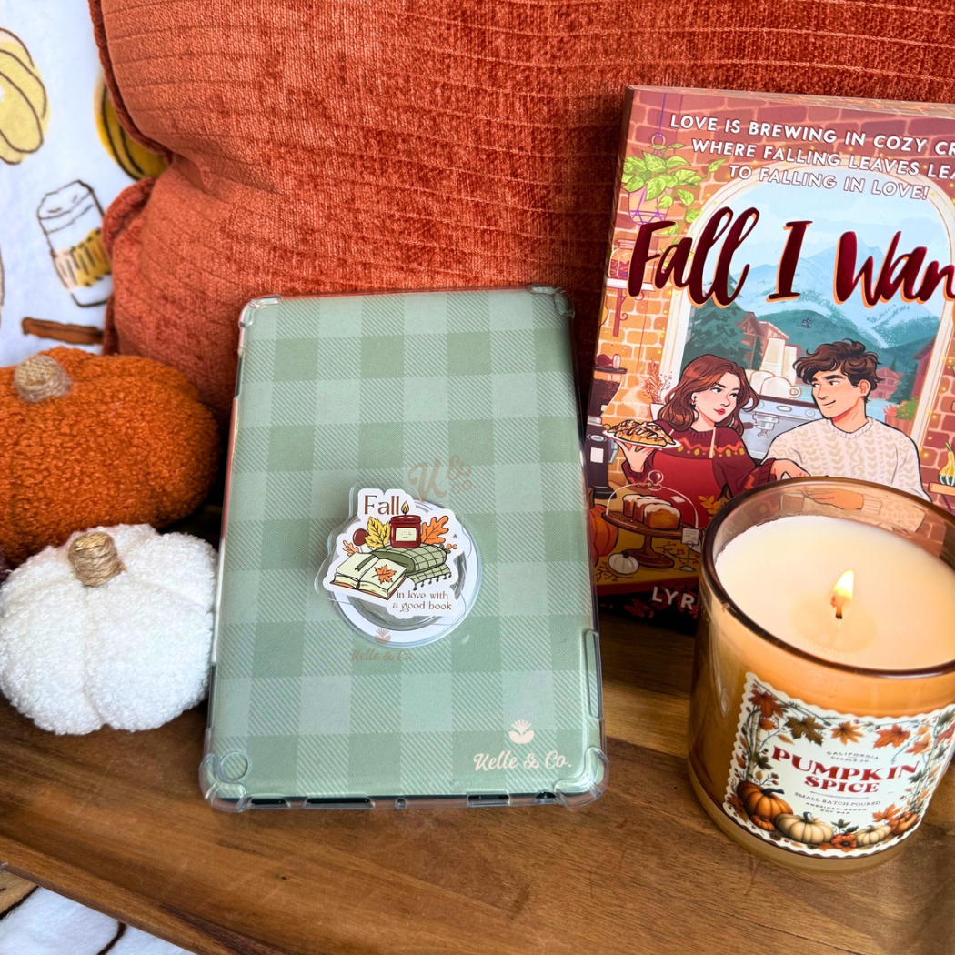 Fall books kindle grip, bookish gifts, pumpkins, kindle Grip: Make it Magsafe