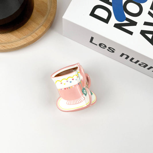 Tea Cup Hair Clip: Pink