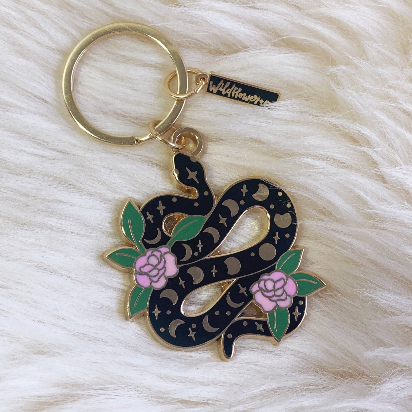 Serpent Enamel Keychain