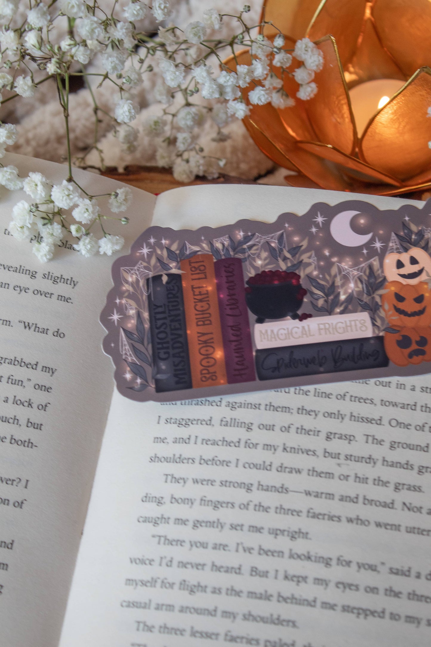Spooky Cute Halloween Bookshelf Die-Cut Bookmark