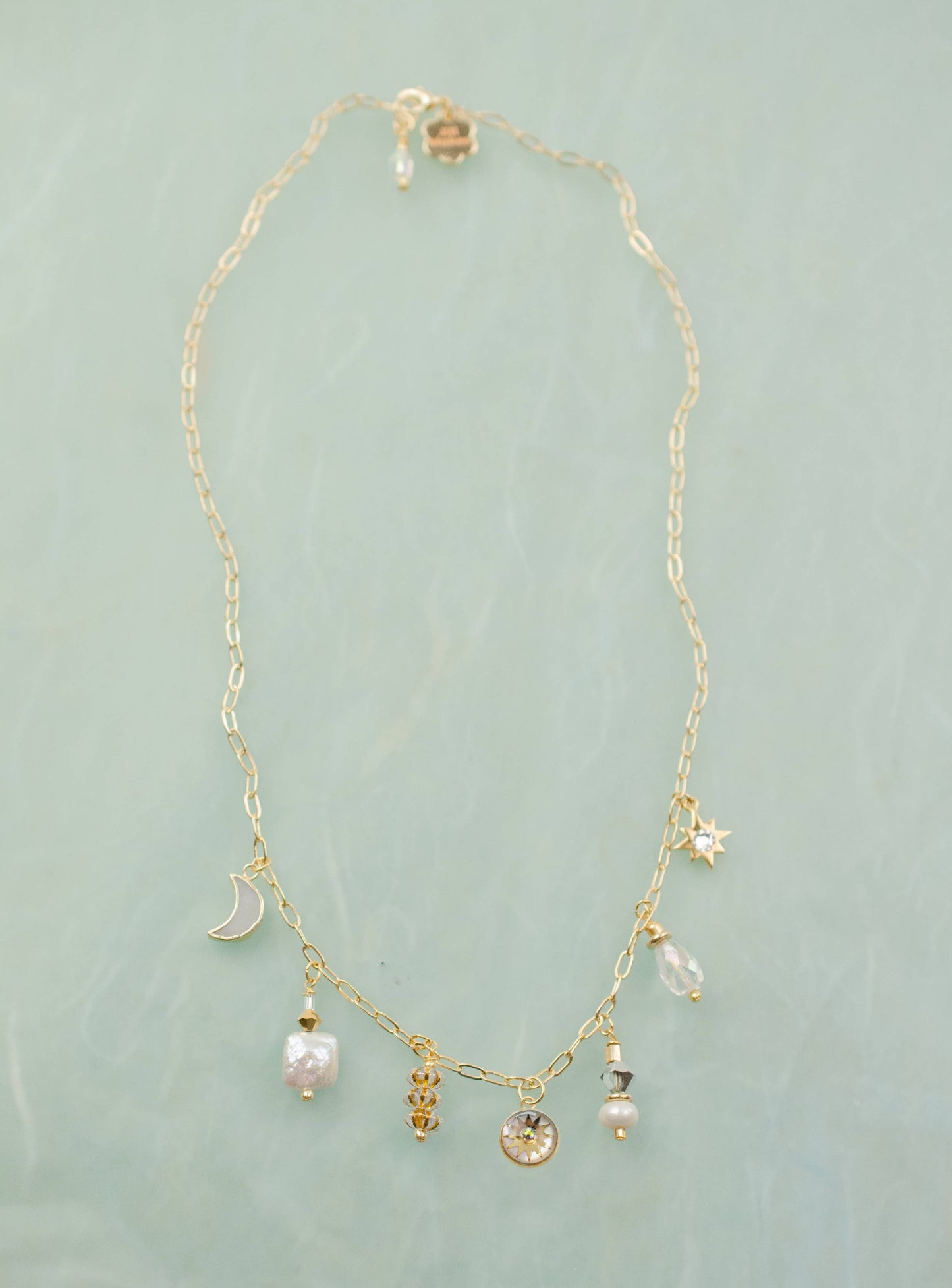 Apollo Pearl Zodiac Charm  Necklace
