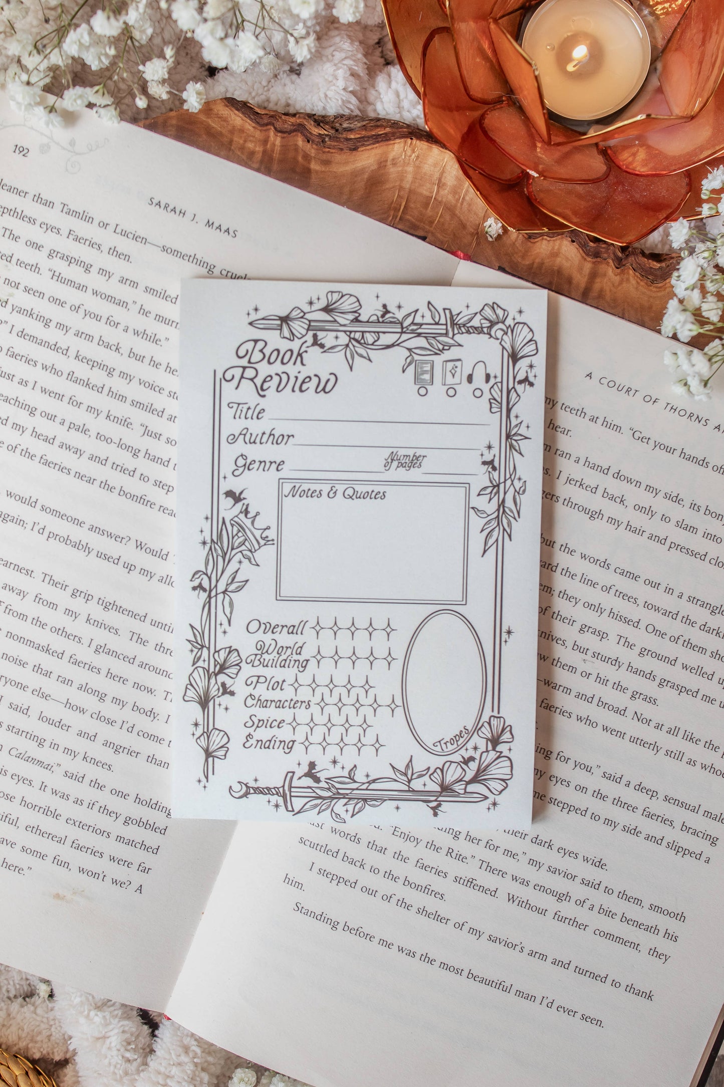 Book Review Post-it Notepad - Ivory Swords