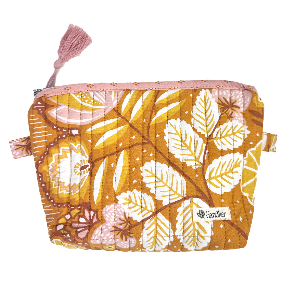 Yellow Quilted Zipper Pouch