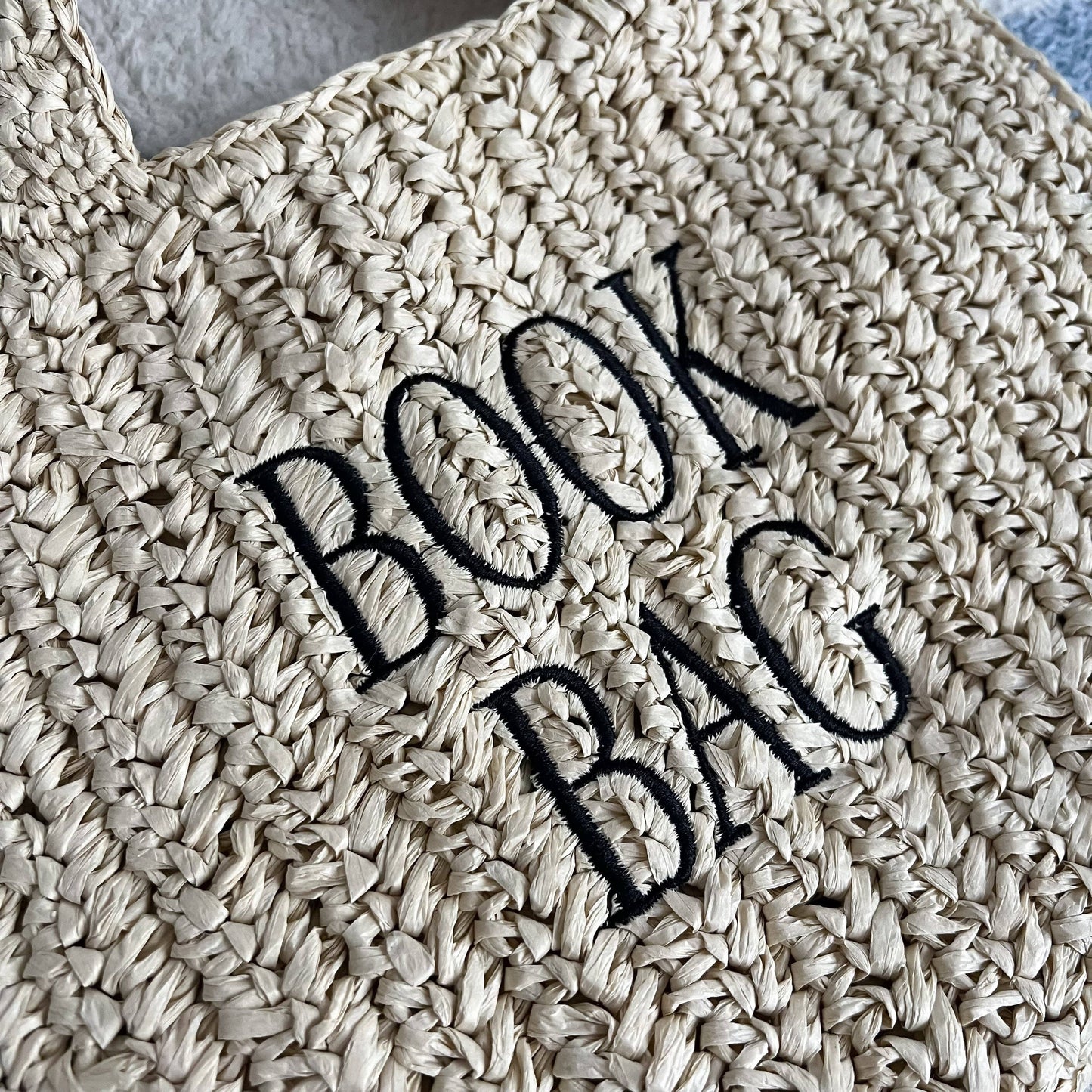 Straw Mini Book Bag: Natural