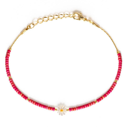 Daisy and Japanese Bead Bracelet