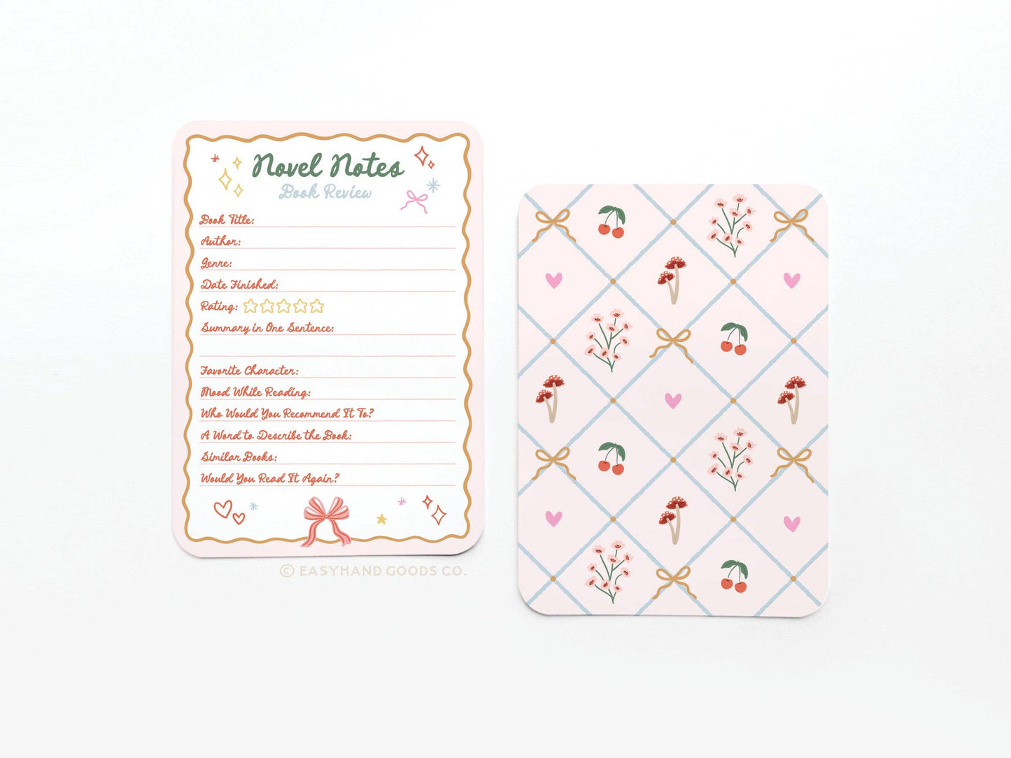 Coquette Novel Notes Book Review Card Set