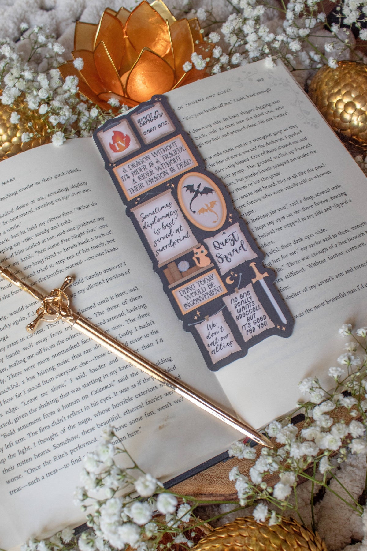 Fourth Wing Gallery Quote Wall Die-Cut Bookmark