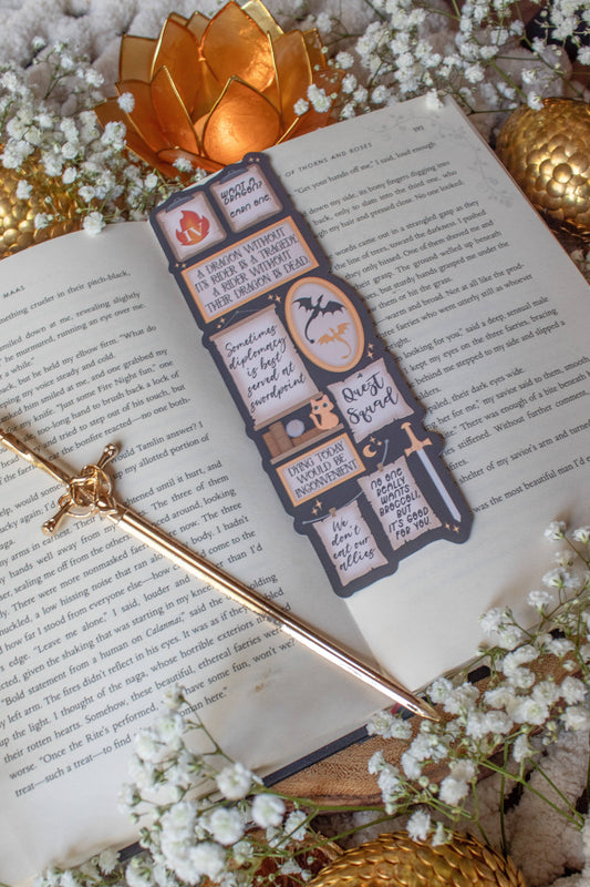 Fourth Wing Gallery Quote Wall Die-Cut Bookmark