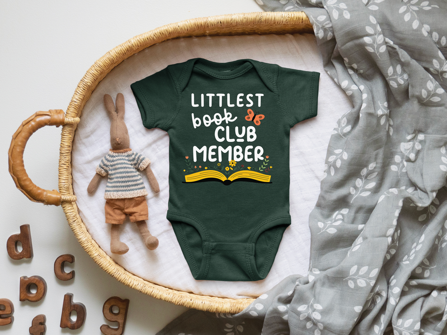 Littelest Book Club Member Nerdy Baby Onesie©: Natural / 6 months