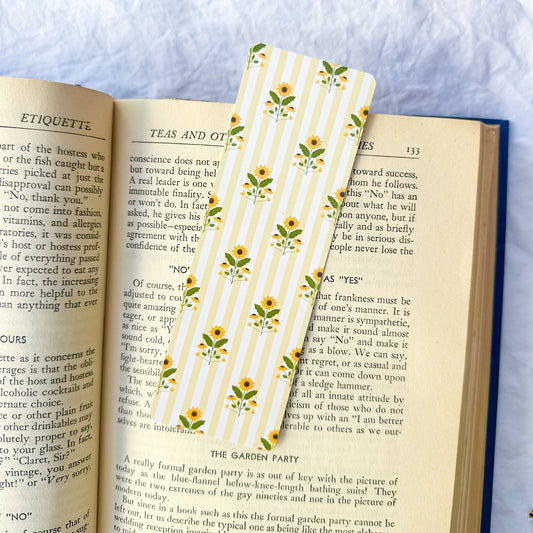 Sunflowers and Stripes Bookmark
