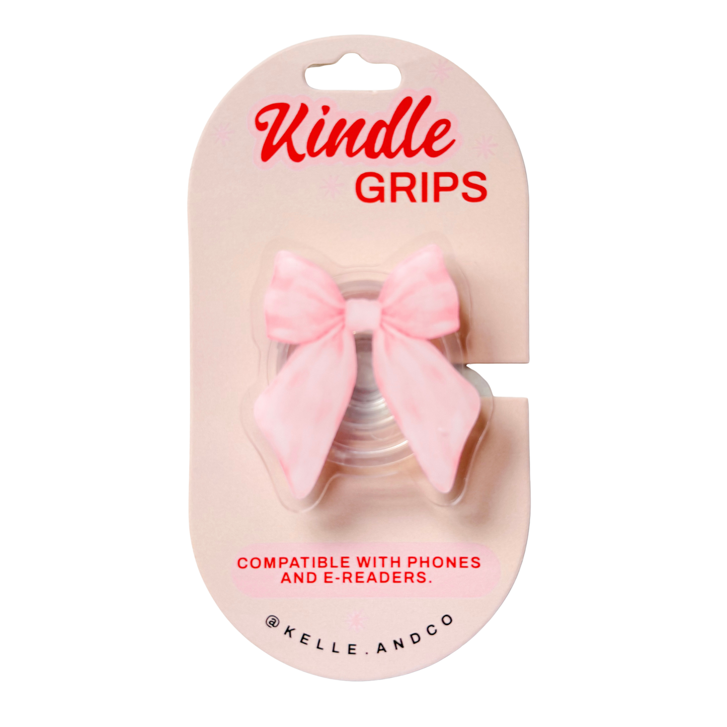 Pink Bow Kindle Grip