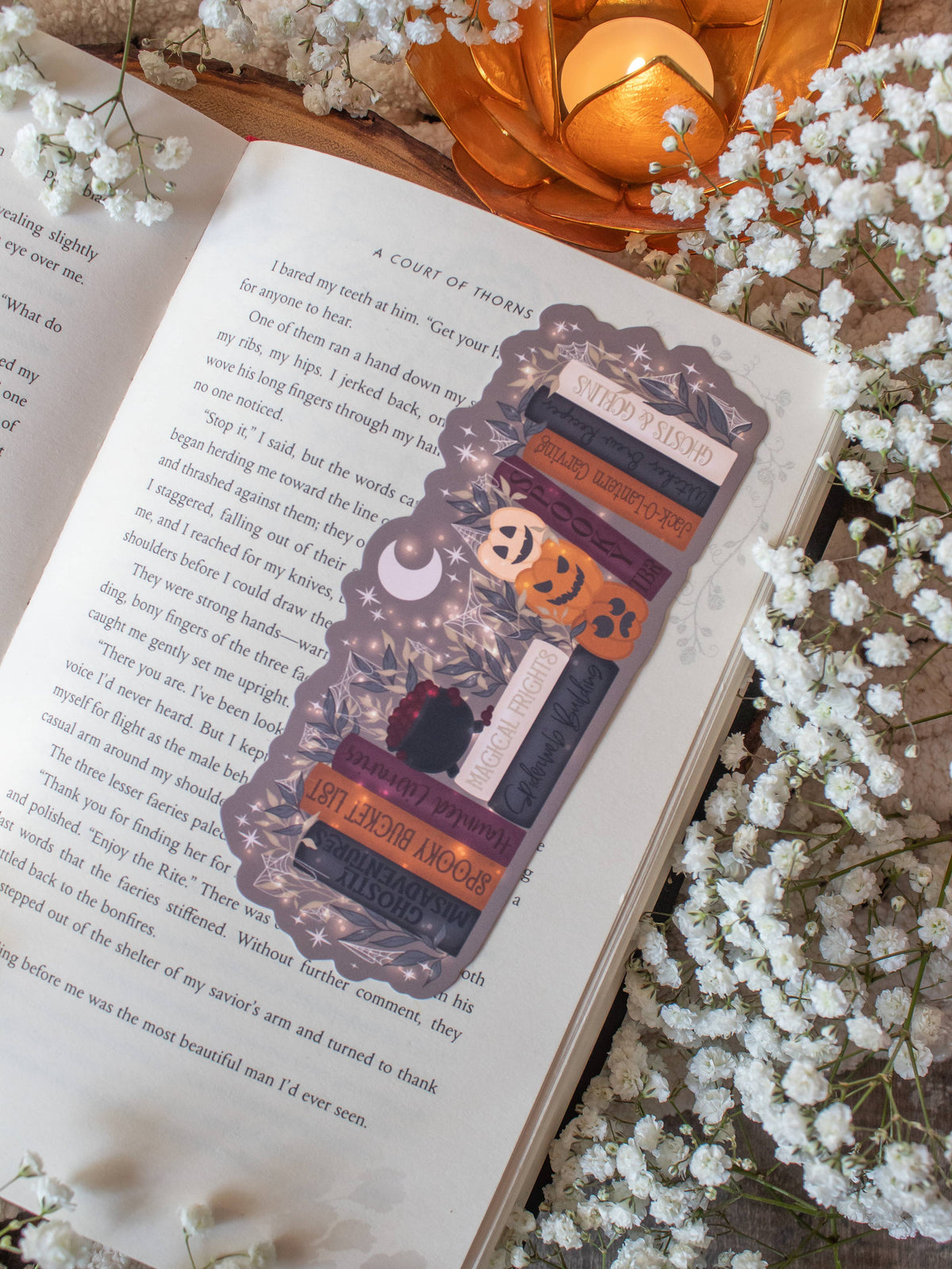 Spooky Cute Halloween Bookshelf Die-Cut Bookmark