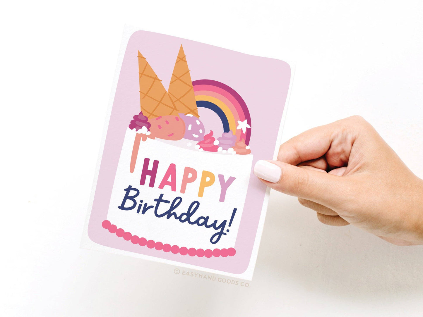 Happy Birthday Ice Cream Cake Greeting Card