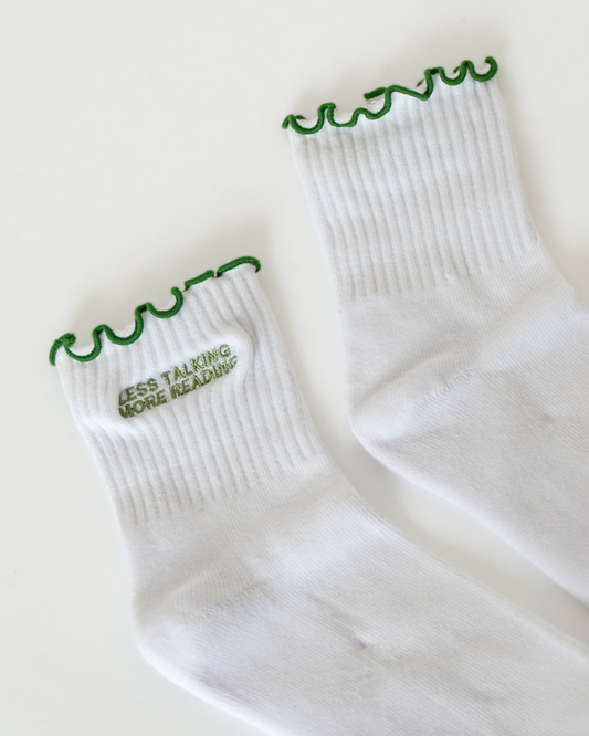 Book Lover Socks - Less Talking More Reading