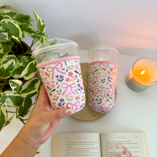 Flower and Bows Iced Coffee Sleeve