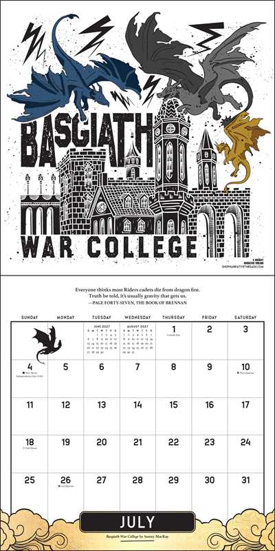 Fourth Wing Officially Licensed Fan Art 2027 Wall Calendar by Entangled – photo 4