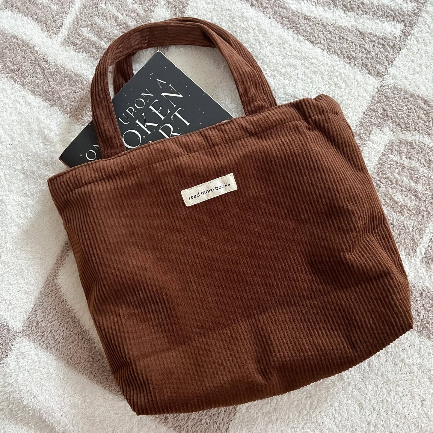 Mini Corduroy Tote: Chocolate