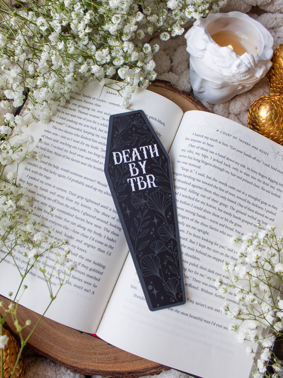 Death By TBR Halloween Coffin Die-Cut Bookmark