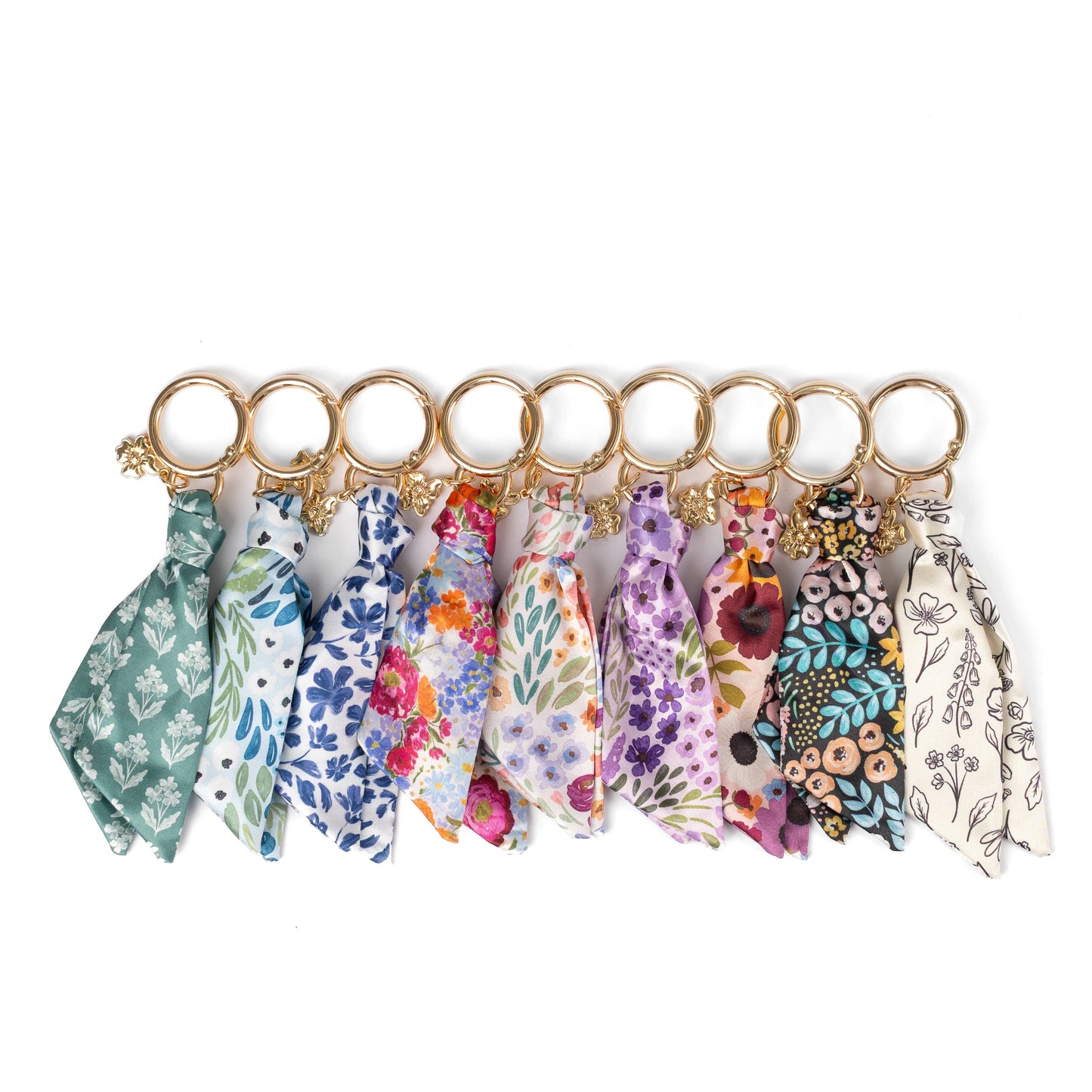 Floral Satin Keychain: Strawberry Patch